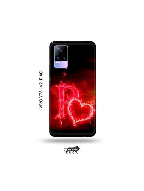 fire heart letter p back cover compatible with vivo y73 2021, vivo v21e 4g - 18978190 - Very Small Image - 1