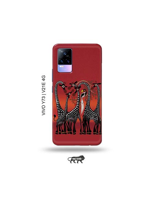 kalankari giraffe back cover compatible with vivo y73 2021, vivo v21e 4g - 18978278 - Very Small Image - 1
