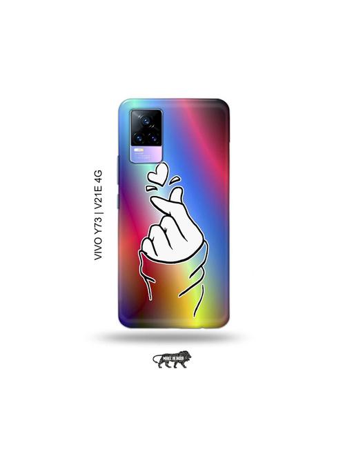 korean heart gesture multicolour back cover compatible with vivo y73 2021, vivo v21e 4g - 18978342 - Very Small Image - 1
