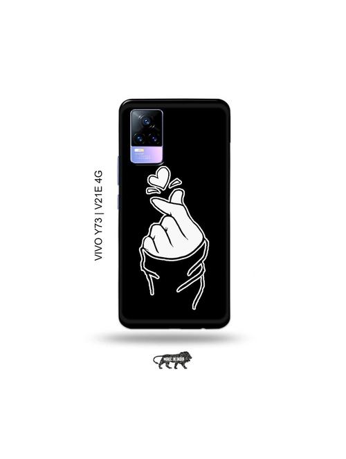 korean heart gesture black back cover compatible with vivo y73 2021, vivo v21e 4g - 18978343 - Very Small Image - 1