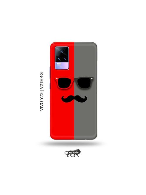 hipster red back cover compatible with vivo y73 2021, vivo v21e 4g - 18978354 - Very Small Image - 1