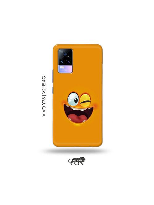 funny face orange back cover compatible with vivo y73 2021, vivo v21e 4g - 18978376 - Very Small Image - 1