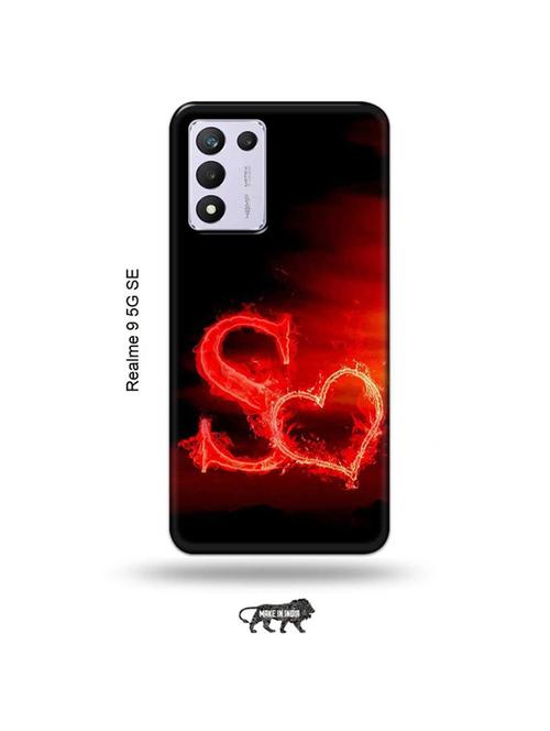 tweakymod designer printed hard case | fire heart letter s back cover compatible with realme 9 5g speed edition - 18980814 - Very Small Image - 1