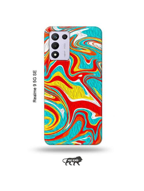 tweakymod designer printed hard case | messy red yellow back cover compatible with realme 9 5g speed edition - 18980854 - Very Small Image - 1