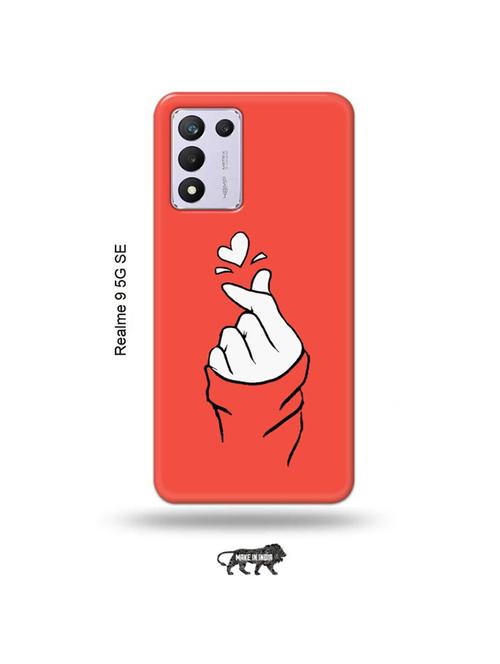 tweakymod designer printed hard case | korean heart gesture pink back cover compatible with realme 9 5g speed edition - 18980935 - Very Small Image - 1