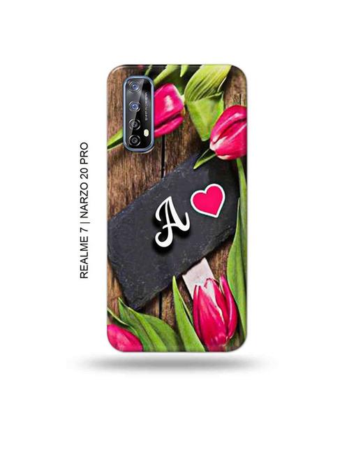 tweakymod designer printed hard case | flower letter a back cover compatible with realme 7, realme narzo 20 pro, realme narzo 30 - 18981147 - Very Small Image - 1