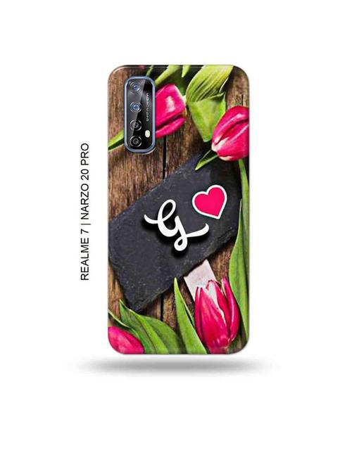 tweakymod designer printed hard case | flower letter g back cover compatible with realme 7, realme narzo 20 pro, realme narzo 30 - 18981153 - Very Small Image - 1