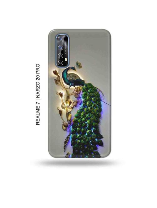 tweakymod designer printed hard case | peacock back cover compatible with realme 7, realme narzo 20 pro, realme narzo 30 - 18981255 - Very Small Image - 1