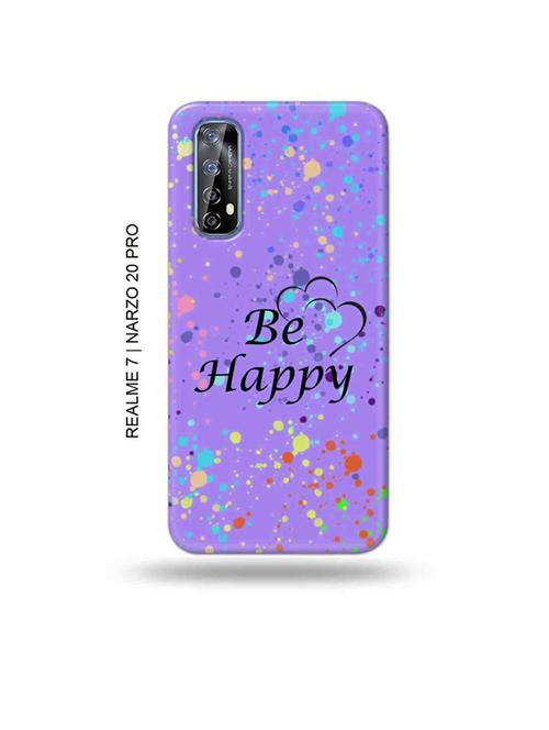 tweakymod designer printed hard case | be happy back cover compatible with realme 7, realme narzo 20 pro, realme narzo 30 - 18981297 - Very Small Image - 1