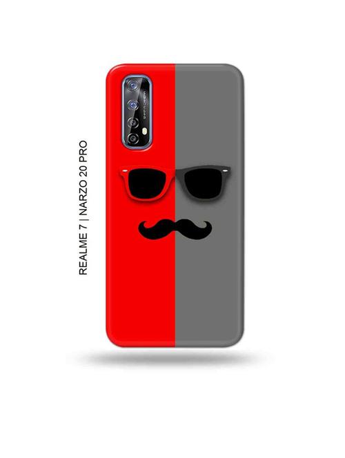 tweakymod designer printed hard case | hipster red back cover compatible with realme 7, realme narzo 20 pro, realme narzo 30 - 18981349 - Very Small Image - 1