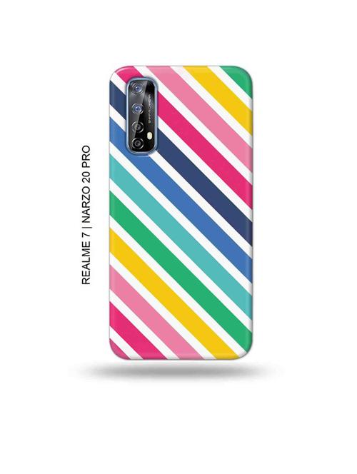 tweakymod designer printed hard case | diagonal strips back cover compatible with realme 7, realme narzo 20 pro, realme narzo 30 - 18981364 - Very Small Image - 1