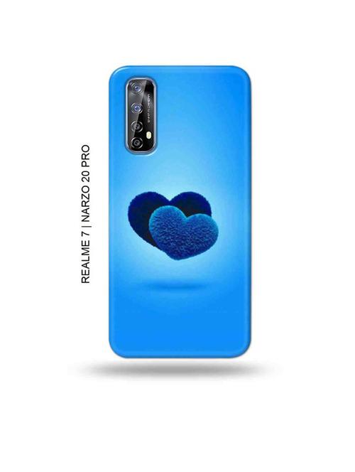 tweakymod designer printed hard case | blue hearts back cover compatible with realme 7, realme narzo 20 pro, realme narzo 30 - 18981393 - Very Small Image - 1