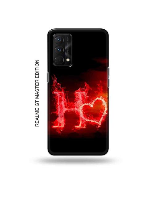 tweakymod designer printed hard case | fire heart letter h back cover compatible with realme gt master edition - 18981752 - Very Small Image - 1