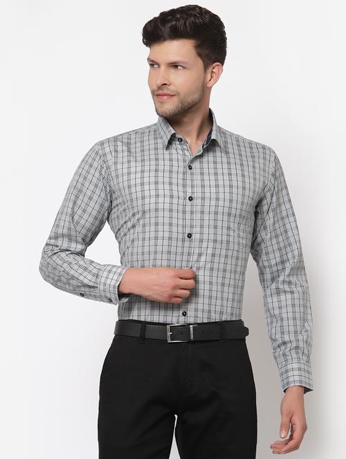 grey cotton blend formal shirt - 18982100 - Very Small Image - 1