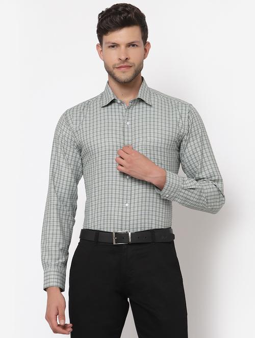 green cotton blend formal shirt - 18982113 - Very Small Image - 1