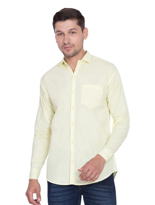 yellow solid casual shirt - 18984551 - Very Small Image - 1