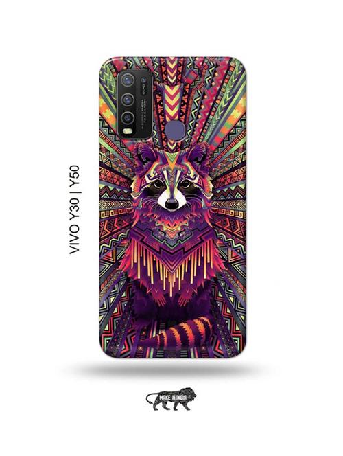 kalankari fox back cover compatible with vivo y30, vivo y50 - 18985414 - Very Small Image - 1