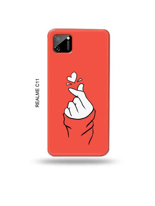 korean heart gesture pink back cover compatible with realme c11 - 18985692 - Very Small Image - 1