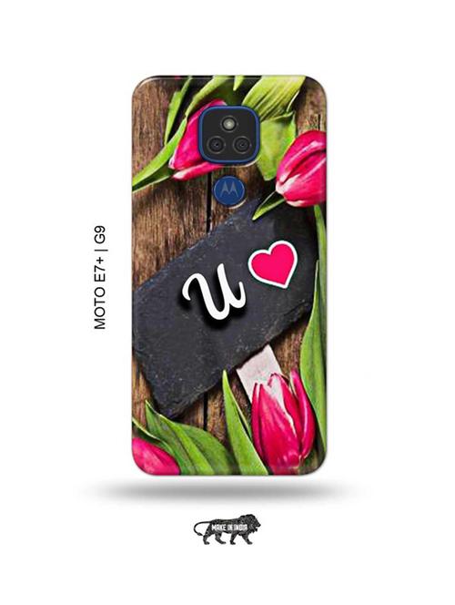 flower letter u back cover compatible with moto e7 plus, moto g9 - 18986491 - Very Small Image - 1