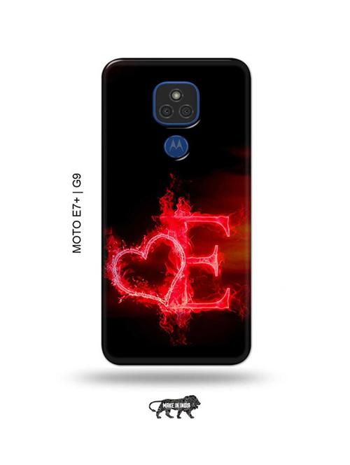 fire heart letter e back cover compatible with moto e7 plus, moto g9 - 18986503 - Very Small Image - 1