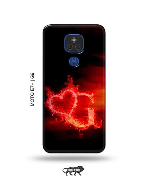 fire heart letter g back cover compatible with moto e7 plus, moto g9 - 18986505 - Very Small Image - 1