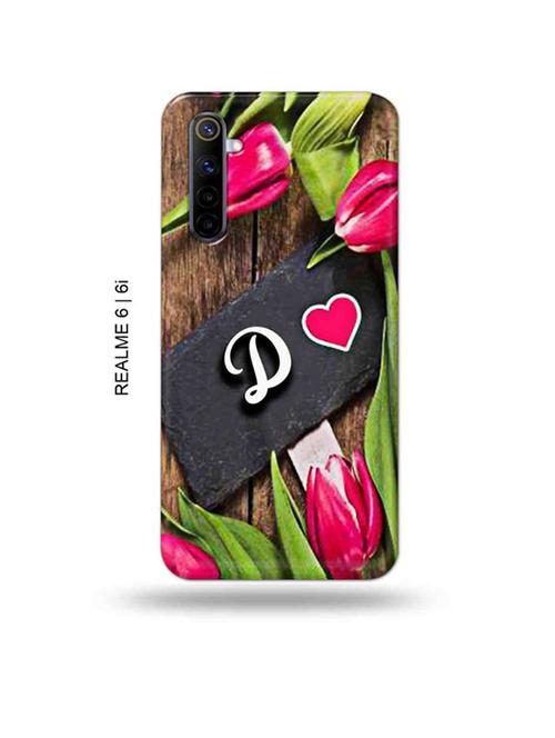 flower letter d back cover compatible with realme 6, realme 6i - 18986819 - Very Small Image - 1