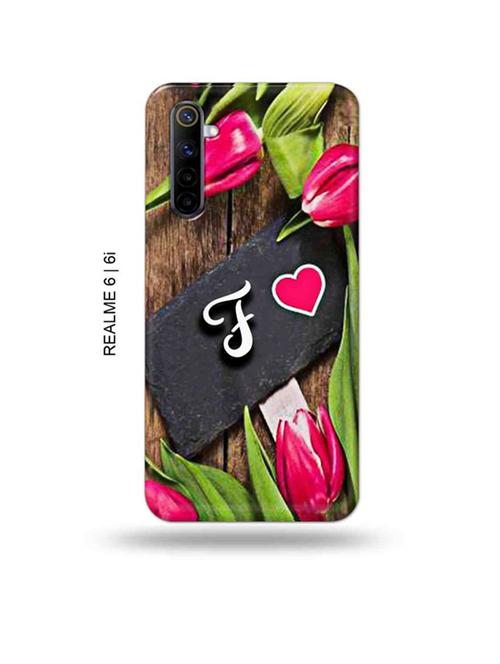 flower letter f back cover compatible with realme 6, realme 6i - 18986821 - Very Small Image - 1