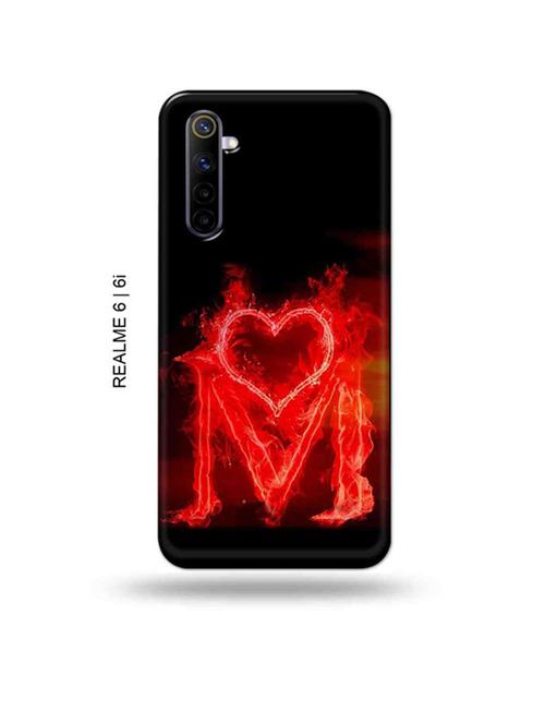 fire heart letter m back cover compatible with realme 6, realme 6i - 18986846 - Very Small Image - 1