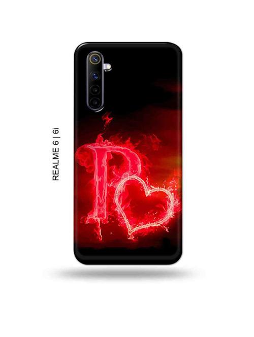 fire heart letter p back cover compatible with realme 6, realme 6i - 18986849 - Very Small Image - 1