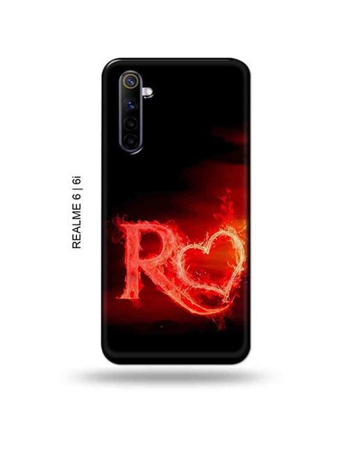 fire heart letter r back cover compatible with realme 6, realme 6i - 18986851 - Very Small Image - 1