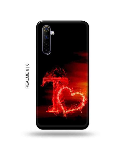 fire heart letter t back cover compatible with realme 6, realme 6i - 18986853 - Very Small Image - 1