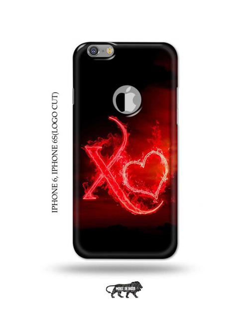 fire heart letter x back cover compatible with iphone 6, iphone 6s(logo cut) - 18986919 - Very Small Image - 1