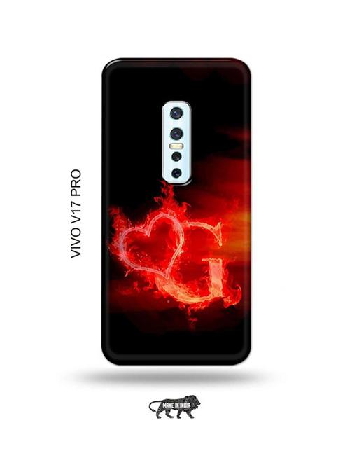 fire heart letter g back cover compatible with vivo v17 pro - 18986990 - Very Small Image - 1