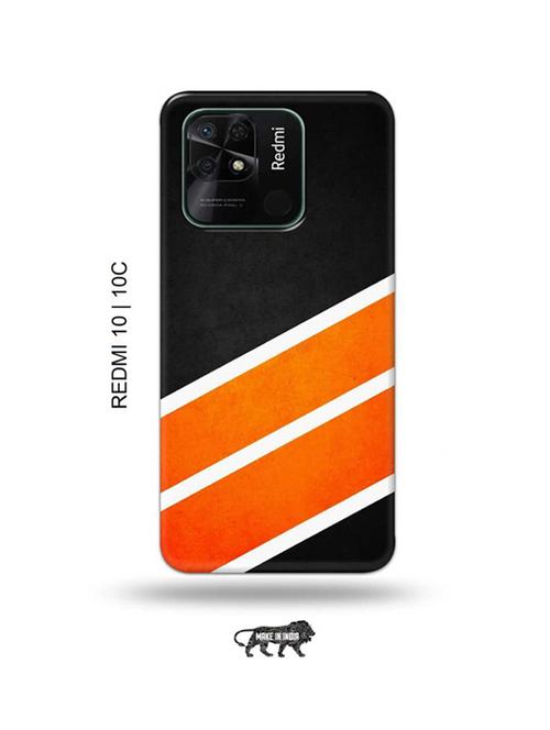 orange strips back cover compatible with redmi 10 - 18987062 - Very Small Image - 1