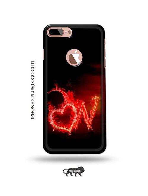 fire heart letter w back cover compatible with iphone 7 plus(logo cut) - 18987178 - Very Small Image - 1