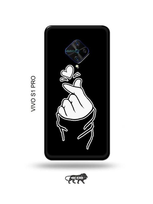 korean heart gesture black back cover compatible with vivo s1 pro - 18987187 - Very Small Image - 1