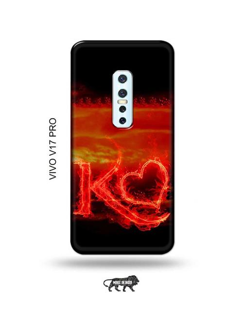 fire heart letter k back cover compatible with vivo v17 pro - 18987372 - Very Small Image - 1