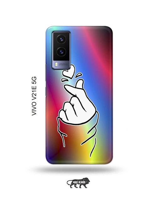 korean heart gesture multicolour back cover compatible with vivo v21e 5g - 18987402 - Very Small Image - 1