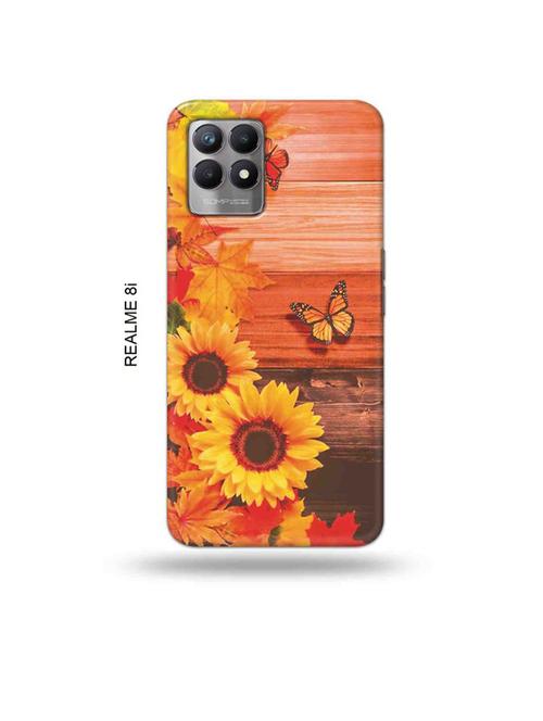 flowers back cover compatible with realme 8i, realme narzo 50 - 18987424 - Very Small Image - 1