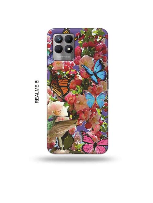 flowers back cover compatible with realme 8i, realme narzo 50 - 18987520 - Very Small Image - 1