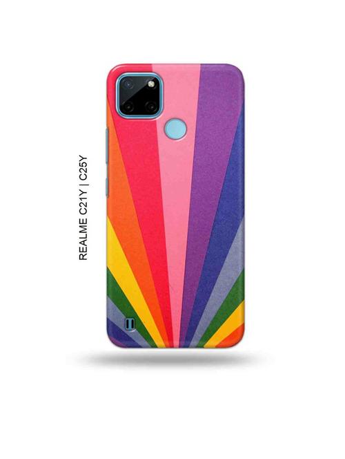 rainbow strips back cover compatible with realme c21y, realme c25y - 18987558 - Very Small Image - 1