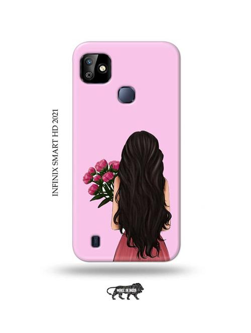 girl with flowers back cover compatible with infinix smart hd 2021 - 18987636 - Very Small Image - 1