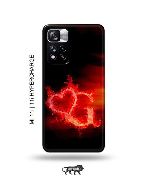 fire heart letter g back cover compatible with mi 11i, mi 11i hypercharge - 18987658 - Very Small Image - 1