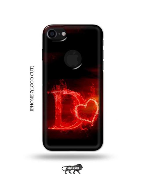 fire heart letter d back cover compatible with iphone 7(logo cut) - 18987682 - Very Small Image - 1