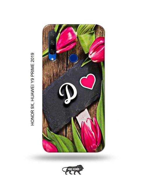 flower letter d back cover compatible with honor 9x, huawei y9 prime 2019 - 18987687 - Very Small Image - 1