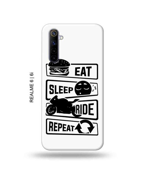 eat sleep ride repeat back cover compatible with realme 6, realme 6i - 18987804 - Very Small Image - 1