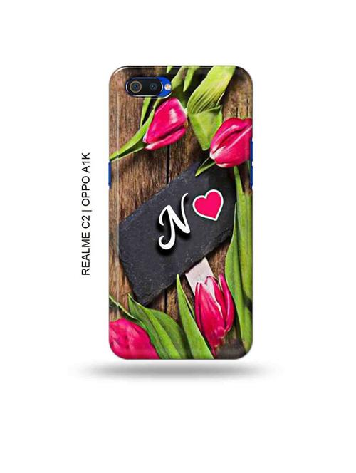 flower letter n back cover compatible with realme c2, oppo a1k - 18988228 - Very Small Image - 1