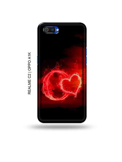 fire heart letter o back cover compatible with realme c2, oppo a1k - 18988257 - Very Small Image - 1