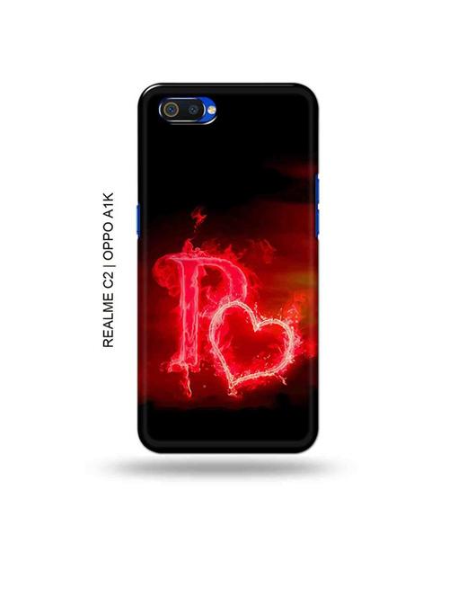 fire heart letter p back cover compatible with realme c2, oppo a1k - 18988258 - Very Small Image - 1