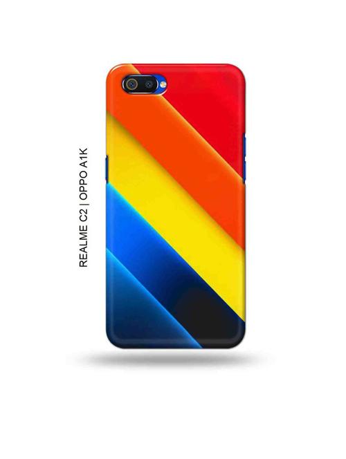 cross strips back cover compatible with realme c2, oppo a1k - 18988322 - Very Small Image - 1